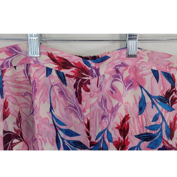DYVNA Pants Womens X-Small Wide Legged Floral Cottagecore Whimsical Silk Blend - Picture 2 of 10
